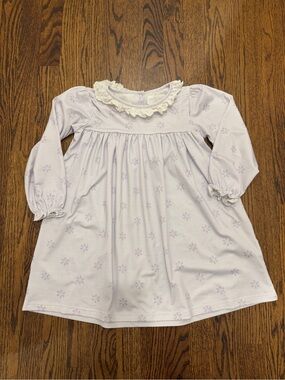 Elizabeth and James Little Girl Lavender and Cream Long Sleeve Dress